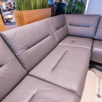 Stressless - Ecksofa Stella mit Hocker Leder Batick Grau Metallfüße Schwarz - 13