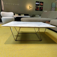 Walter Knoll - Beistelltisch Oki 131 T8 Platte Naturstein Bianco Lasa Weiß Gestell Messing Inklusive Kunststoffgleiter - 5
