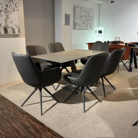 Naos - Essgruppe Iseo Und Mis Keramikplatte Grau Auf Glas Gestell Leder 1 1200 Graniet Grau Gestell Metall Quarz 7039 Schwarz - 5