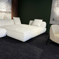Minotti - Sofalandschaft Supermoon Stoff Teddy 01 Gesso Beige Creme Rahmen Bronze Glänzend Lackiert - 12