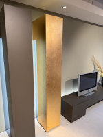 minottiitalia - Wohnwand Inpiedi Lack Interno Metall Gold Lack Coffee Braun Inklusive LED Beleuchtung - 16