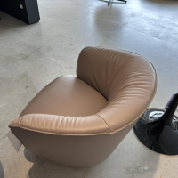 Walter Knoll - Sessel Ishino 195 10 Leder Elen 1406 Taupe Beige Drehteller Schwarz Matt Mit Kunststoffgleitern - 8