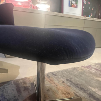 De Sede - Sessel Lomo Stoff Samt Dunkelblau Gestell Verchromt Inklusive Hocker - 4