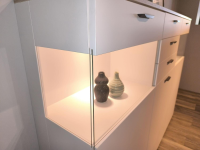 Nobilia - Highboard Nizza Eiche Montreal Nachbildung 126 Weiß Inklusive LED Beleuchtung - 8