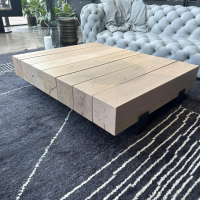 Van Rossum - Beistelltisch Beam Platte Eiche Hirnholz White Pepper Gestell Metall Schwarz - 3