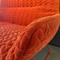 Freifrau - Sofa Leya Lounch Couch Stoff Velours Tresse Sunset 17229 6 Rot Orange Gestell RAL 3000 Feuerrot Rot - 2