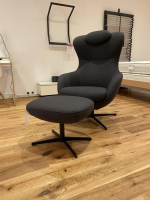 Signet - Sessel Jester Stoff Lana Anthrazit Gestell Metall Schwarz Pulverbeschichtet Mit Memory Funktion Inklusive Hocker - 5