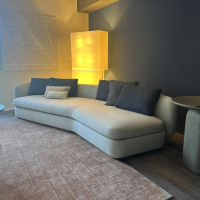 Poliform - Sofa Saint Germain Stoff Loro Piana Tiepolo Light Marengo Grau Füße Schwarz ohne Kissen - 5