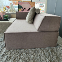 COR - Ecksofa Trio Stoff 9120 Marone Violett Und 9047 Greige Grau Beige - 8