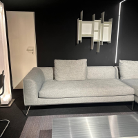 COR - Ecksofa Mell Lounge Stoff 8151 Taubenblau Kufen Metall Chrom Inklusive Kunststoffgleiter - 2