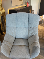 Raum.Freunde - Sessel Unn Stoff Breme 168 Ascot Niagara Grau Gestell Star Donati Schwarz Inklusive Hocker - 7
