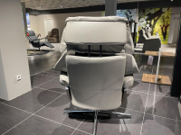 Stressless - Sessel Reno M R Leder 091 Cori Silver Cloud 25 Grau Creme Gestell Cross Chrom - 9