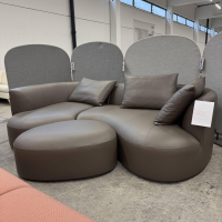 COR - Ecksofa Siwa 58212 Leder 245 Terra Braun Inklusive Hocker Und Rückenkissen - 6