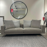 Flexform - Sofa Campiello Stoff Extra Ellisse 1171 Grau Füße Metall Satiniert Inklusive Kissen - 8
