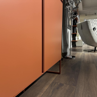 Contur - Highboard Venzone Lack 171 Tabasco Orange Gestell Metall Einsatz Eiche - 9