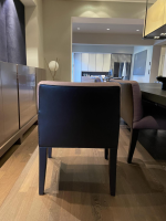 Promemoria - 4er-Set Sessel Isotta Large Leder Und Stoff Dunkelviolett Violett Füße Schwarz - 5