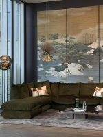 Knoll International - Ecksofa Perron Pillo Stoff C Grün Olive ohne Dekokissen - 5