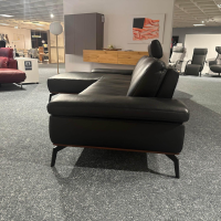 ADA - Ecksofa Talara Leder New 10 Graphiteblack Schwarz Füße Metall Schwarz - 4