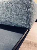 Walter Knoll - Ecksofa Jaan Living Stoff Gaia 7886 Tourmaline Grau Füße Matt Schwarz Pulverbeschichtet Mit Ablageboard Glas Schwarz Mit Kissen - 2