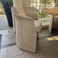 DEDON - Essgruppe Fllair Geflecht Sahara 231 Platte Teak 205 Kissenauflage Nube 638 Alto - 3
