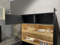 Venjakob - Highboard Lumea 7264 3893 Lack Anthrazit Matt Absetzung Eiche Gehackt Gebürstet Mit Beleuchtung - 2