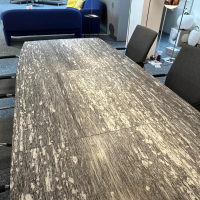 Draenert - Esstisch Adler 1224 Platte Gneis Grigio Beola Grau Geledert Sockel 2 Oval Edelstahl Matt Geschliffen Ohne Rollen - 2