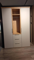 Nolte - Drehtürenschrank Horizont 100 Seidengrau Sanoma Eiche mit Garderobe - 3
