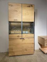 Voglauer - Vitrine Vcuben Wildeiche Rustico Schwarz Gestell Metall Anthrazit Mit Beleuchtung - 2
