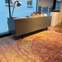 form1 - Lowboard f10 Lack Hochglanz Grau 2 Türen 2 Schubladen - 4