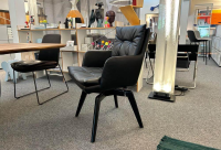 IP Design - Armlehnstuhl Soulmate Mit Rückhohl-Drehmechanik Leder Space PG3 Farbe Black Schwarz Holzuntergestell Schwarz Lackiert - 2