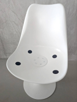 Knoll International - 6er-Set Tulip Armless Auflage Stoff Col.1401 Olive Grün Gestell Weiß Drehbar - 4