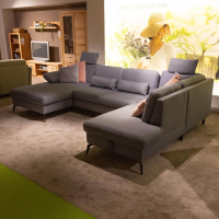 Sit & More - Polstergruppe Morris Stoff Garett Stone 20 Basic Grau Metallfuß Schwarz Matt Inklusive Kissen - 8