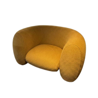 Molteni & C - Sessel Cinnamon Lounge Stoff Kat. Z 451 ZAGO Gelb Gestell Messing Satiniert - 4