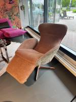 Jori - Relaxsessel Daydreamer Innen Stoff Mumble 13 Pesca Braun Außen Leder Nubuck Macchiato Braun Fuß Metall Matt Beigerot Lackiert - 2