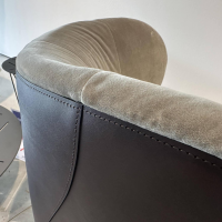 Walter Knoll - Sessel Bao 207 10C Stoff Harald 3 143 Smokey Quarz Beige Leder Saddle Coffe Braun Drehteller Schwarz - 7