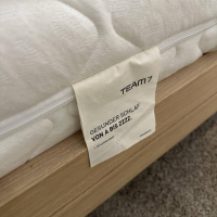 Team 7 - Bett Float L7 Kopfteil Naturleder 77720 Umbra Braun Gestell Eiche Weißöl Inklusive Matratzen Und Topper - 7