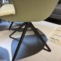 Bert Plantagie - 6er-Set Stuhl Maple Stativ Leder Tendens LD0038 Pistache Grün Stoff Daffodil 06 Grape Beige Gestell Metall Anthrazit - 6