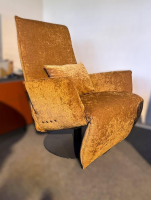 Bullfrog - Stoffzusammensetzung // Sessel Baboo Stoff Shabby Chic Cognac 799 24 Gelb Gestell Metall Matt Schwarz Elektrisch Verstellbar - 3