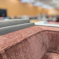 COR - Ecksofa Trio Stoff 9041 Malve Rosa 9040 Messinggelb Mit Stopp Gleitern - 6