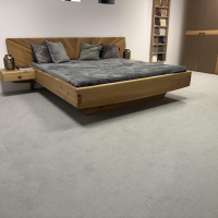 Anrei - Schlafzimmer Sol Asteiche Gebürstet Natur Geölt Farbglas Bronce Matt Mit Ledergriff Rock Grau Schwarz - 3