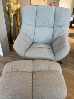 Raum.Freunde - Sessel Unn Stoff Breme 168 Ascot Niagara Grau Gestell Star Donati Schwarz Inklusive Hocker - 3