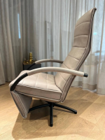 Jori - Relaxsessel Mensana Leder Lolita Alberto Braun Grau mit Verstellfunktion - 4