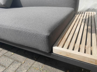 Gloster - Gartengruppe Grid Stoff Cameron Granite Grau Gestell Aluminium Meteor Schwarz Pulverbeschichtet Mit Ablage Und Couchtisch - 3