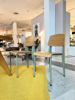 Vitra - 2er-Set Stuhl Standard Eiche Natur Gestell Stahl 13 Prouvé Gris Vermeer Grau Grün Glatt - 2