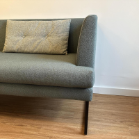 Signet - 2er-Set Bank Gilbert 135 Stoff Tessin Lagoon Blau Kufe Metall Schwarz Pulverbeschichtet Inklusive Kissen - 6