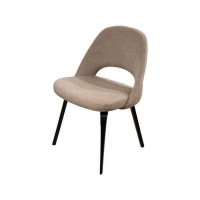 Knoll International - 3er Set Stuhl Saarinen Konferenz Stoff Colorado Schlamm Beige Braun Gestell Eiche Auf Ebenholz - 2