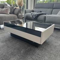 Loddenkemper - Couchtisch Minos Parsolplatte Kristallgrau Auszüge Links Und Rechts Weiß - 8