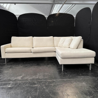 COR - Ecksofa Conseta Bodenfrei Stoff 7149 Weiß Schmalfüße F04 Feinstruktur Stahl Mit Filtgleiter - 9