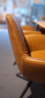 Bert Plantagie - 6er-Set Stuhl Maple Leder Bold Cognac Braun Metallgestell Anthrazit - 5