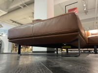 DSign - Ecksofa Dsign Corvo R Leder L155 68 Cognac Braun Kufe Anthrazit Mit Festem Hocker - 5